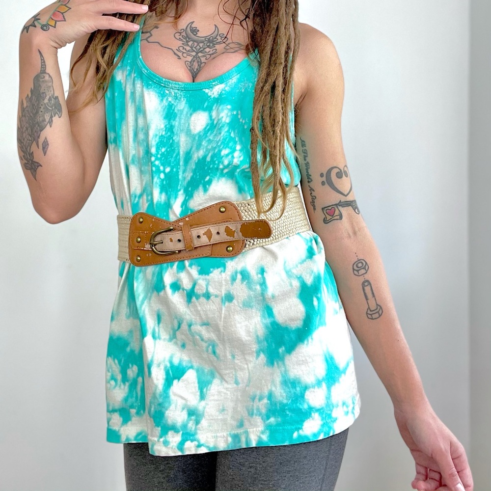 Unisex SEA FOAM Tank Soft Acid Wash Handmade